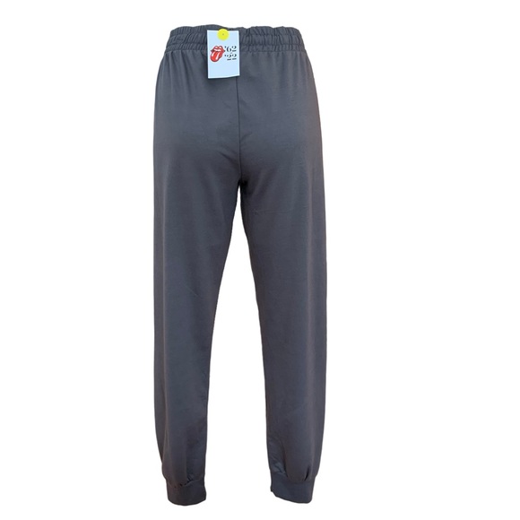 NWT Rolling Stones Sweatpants Joggers Charcoal Grey Tongue and Lips Logo Fandom - Picture 5 of 17
